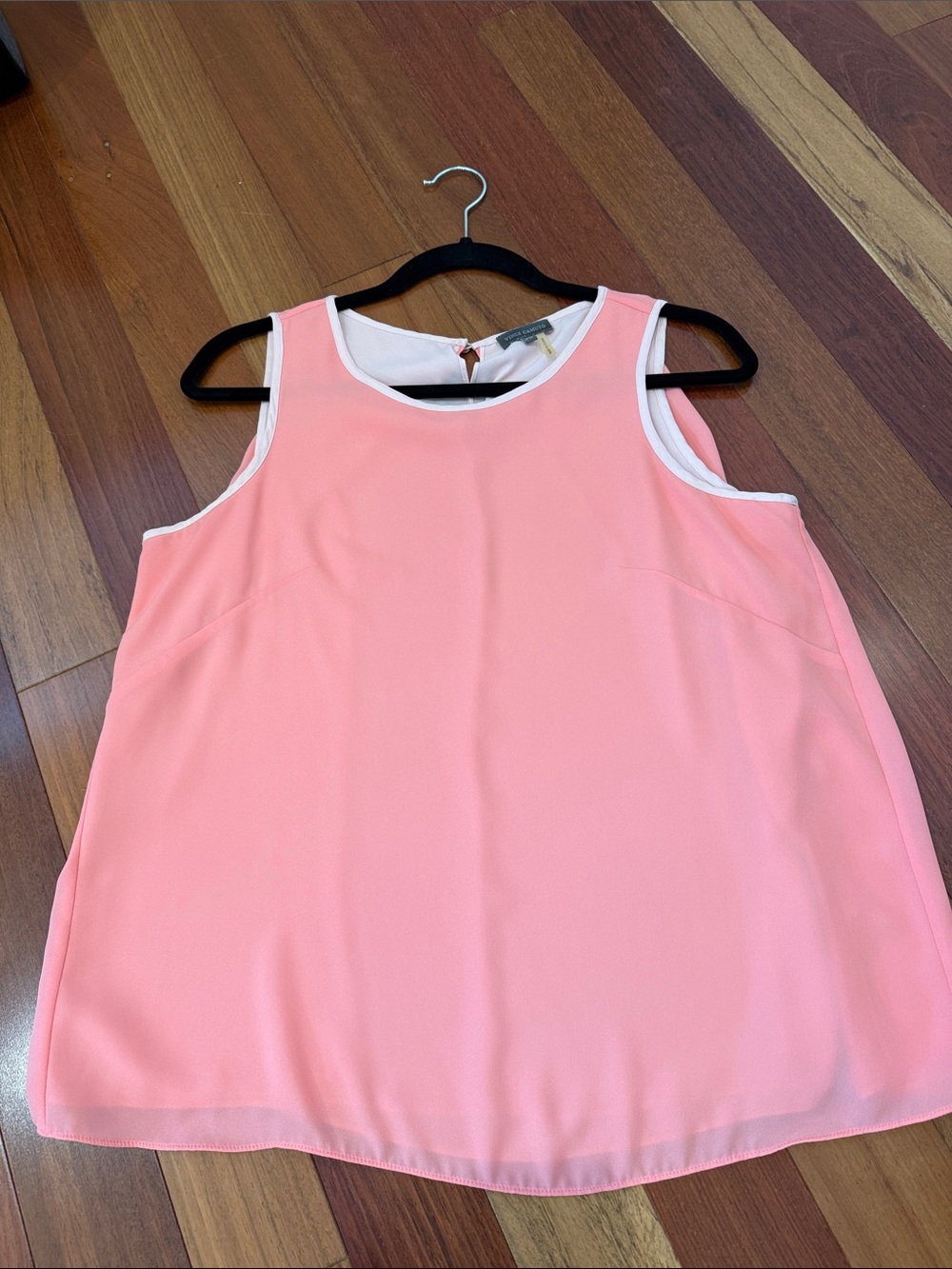 Vince Camuto Coral Pink Tank Top with Light Trim